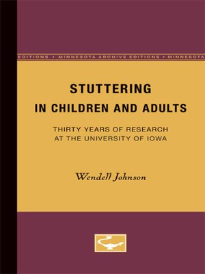 cover image of Stuttering in Children and Adults